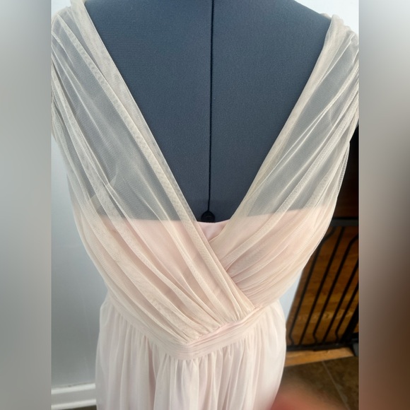Anthropologie Hitherto Blush Pink Tulle Dress 10 | Bridesmaid Cocktail Bow Back - Picture 15 of 15